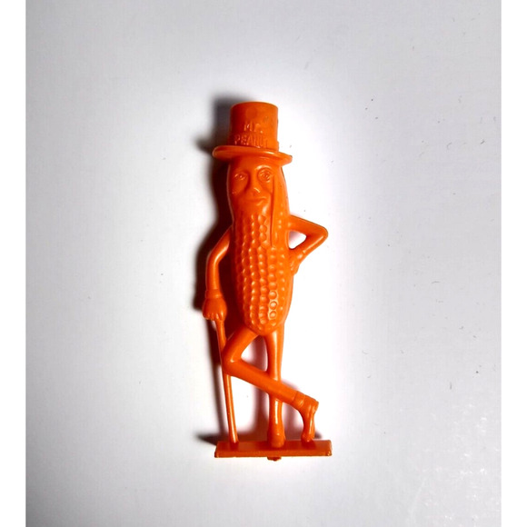 Planters Mr. Peanut Orange Toy Whistle Original Plastic Figure 1950s Vintage - Picture 4 of 5